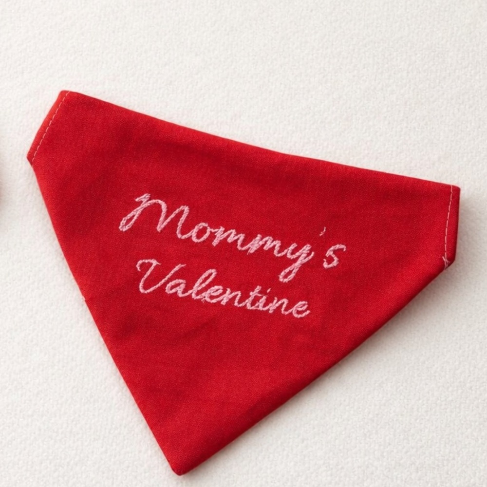 Valentine’s Dog Bandana‎ Reversible Red Heart Print Size Small Over the Colla
